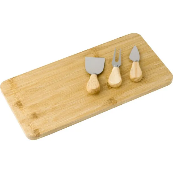  Bamboo cheese set brown