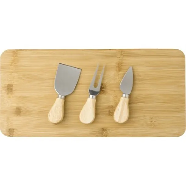  Bamboo cheese set brown