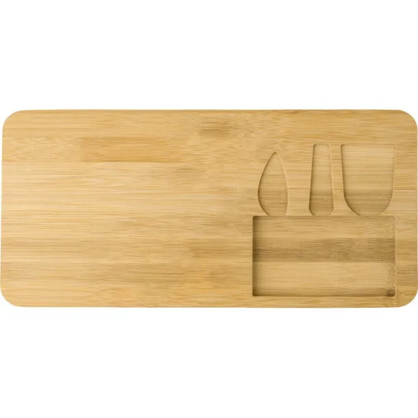  Bamboo cheese set brown