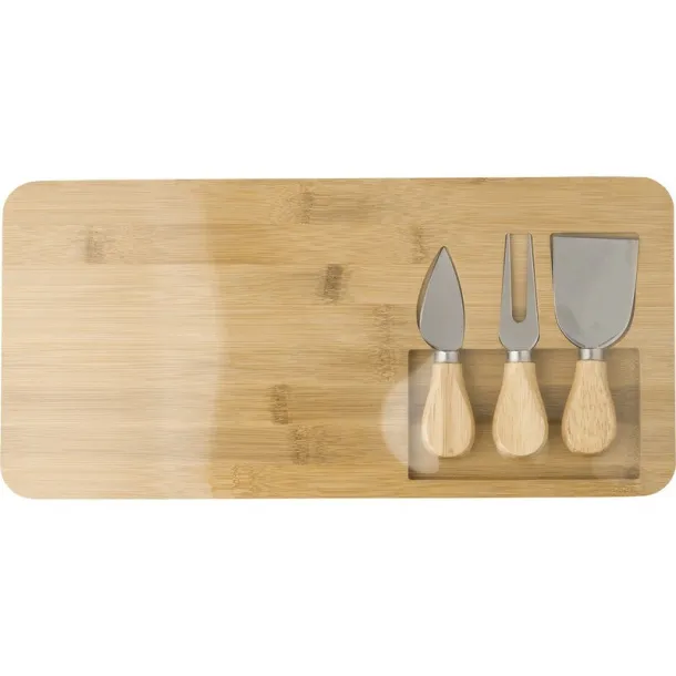  Bamboo cheese set brown