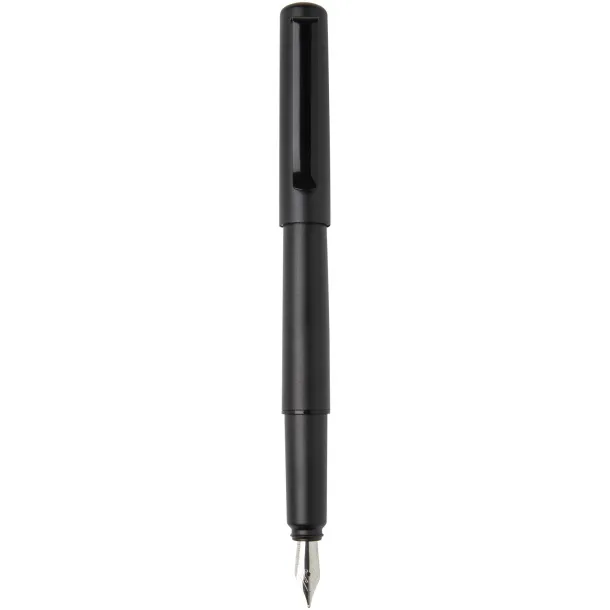 Lucetta recycled aluminium fountain pen - Luxe Solid black