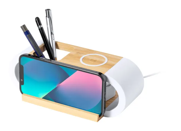 Lonclow wireless charger organiser White Natural