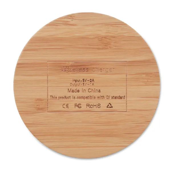 RUNDO Round wireless charger bamboo Wood