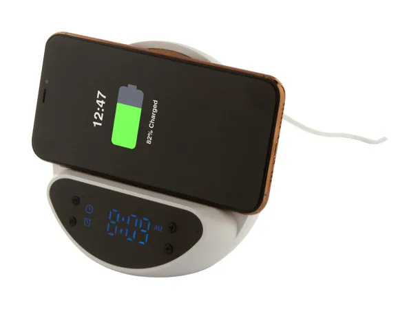 Rabolarm alarm clock wireless charger White