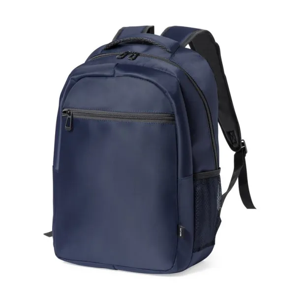  Recycled nylon laptop backpack 15" navy blue