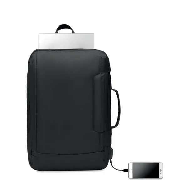 SINGAPORE Computer backpack in 300D RPET Black