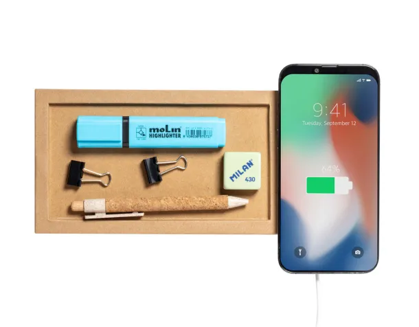 Taron wireless charger organiser Natural