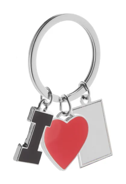 I Love keyring Red Silver