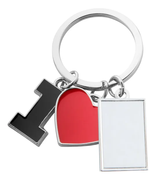 I Love keyring Red Silver