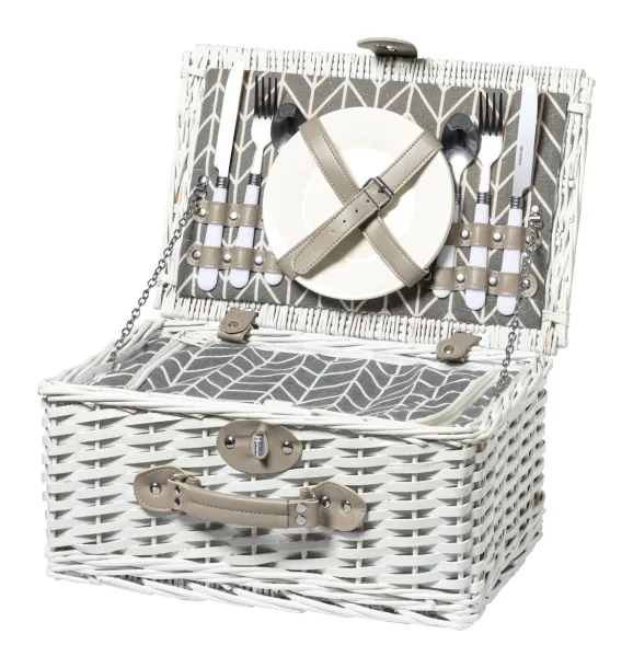 Midland wicker picninc basket White