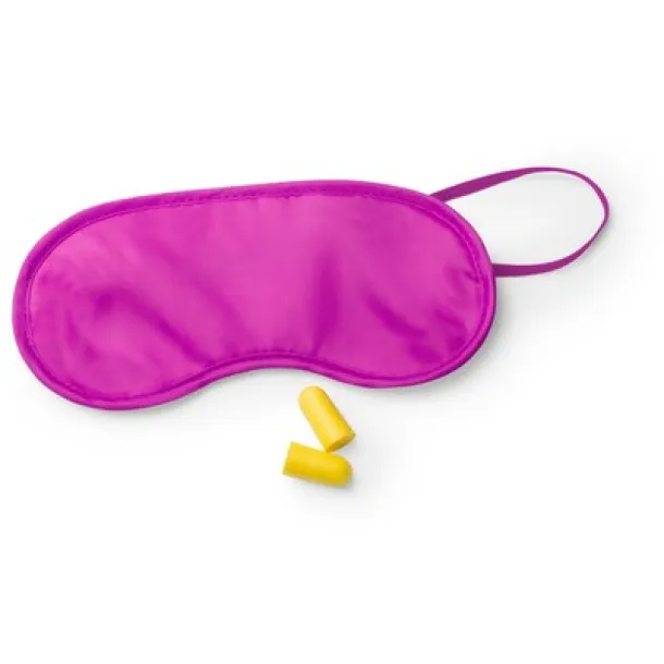  Travel set, eye mask, ear plugs pink