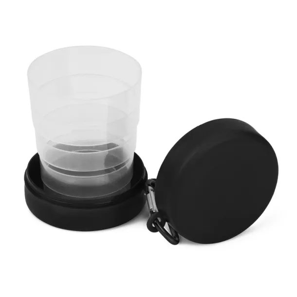  Sklopiva putna šalica s karabinerom 220 ml Crna
