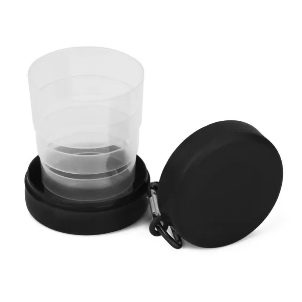  Foldable travel mug 220 ml with carabiner Crna