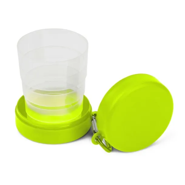  Foldable travel mug 220 ml with carabiner light green