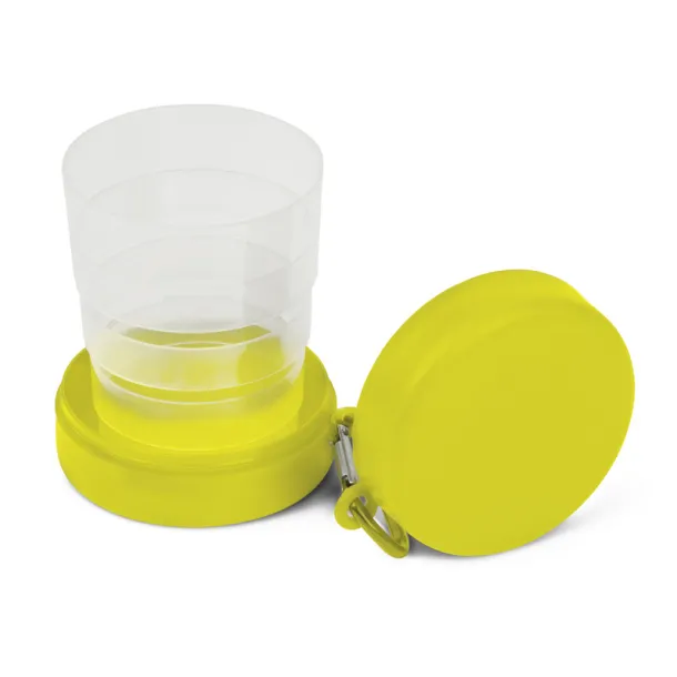  Foldable travel mug 220 ml with carabiner yellow