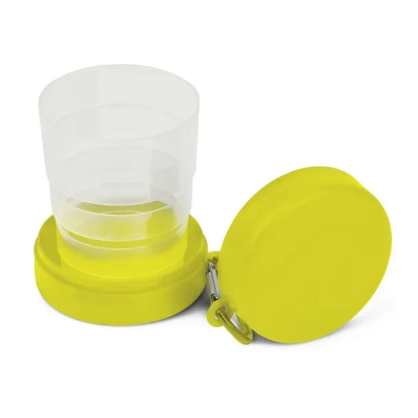  Foldable travel mug 220 ml with carabiner Žuta