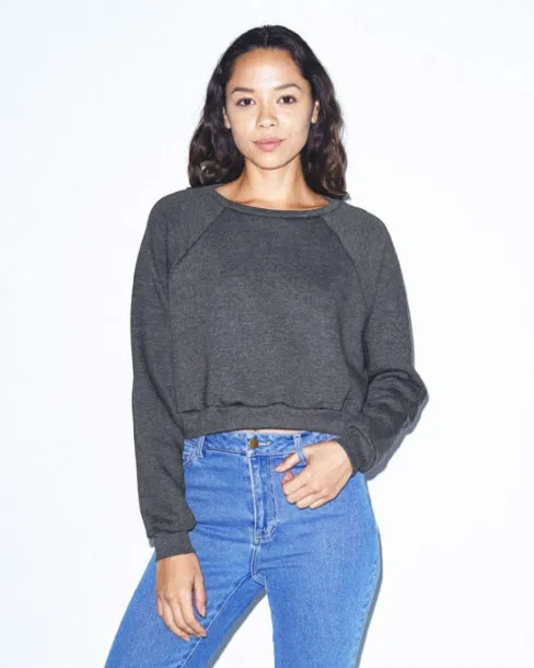  WOMEN'S FLEX FLEECE CROP PULLOVER - American Apparel Storm Grey