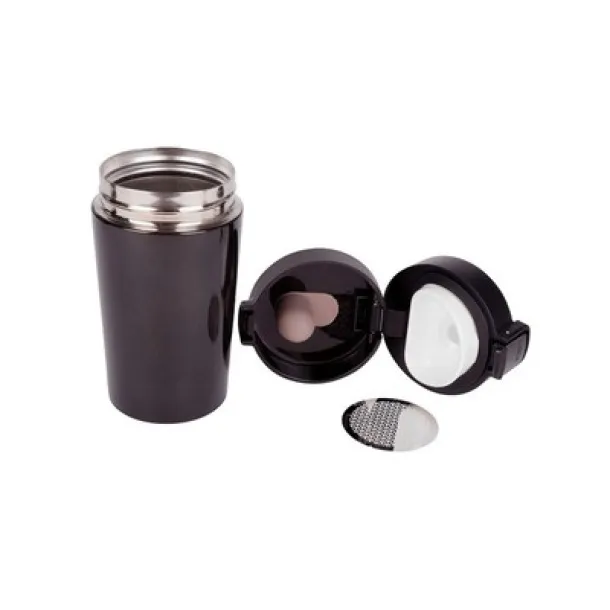  Thermo mug 280 ml with sieve stopping dregs black