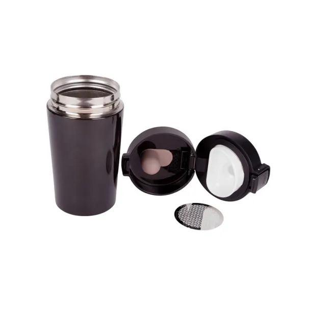  Thermo mug 280 ml with sieve stopping dregs Crna