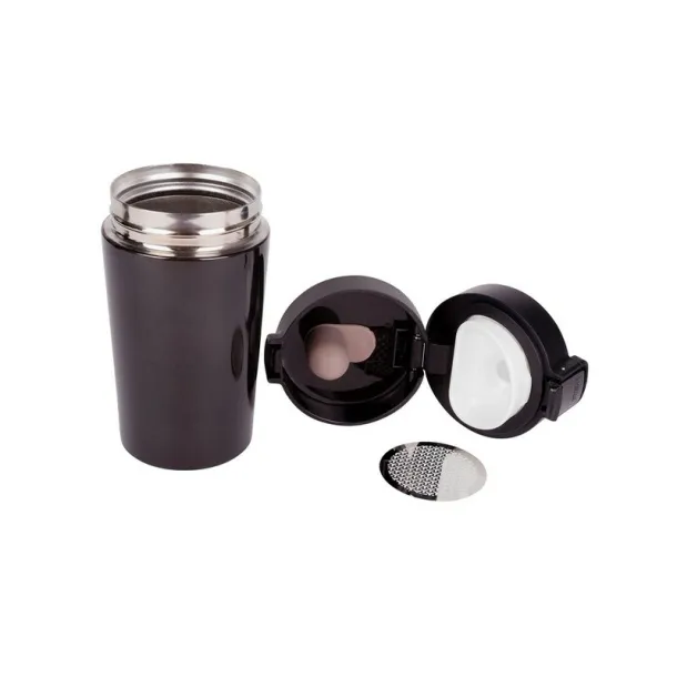  Thermo mug 280 ml with sieve stopping dregs black