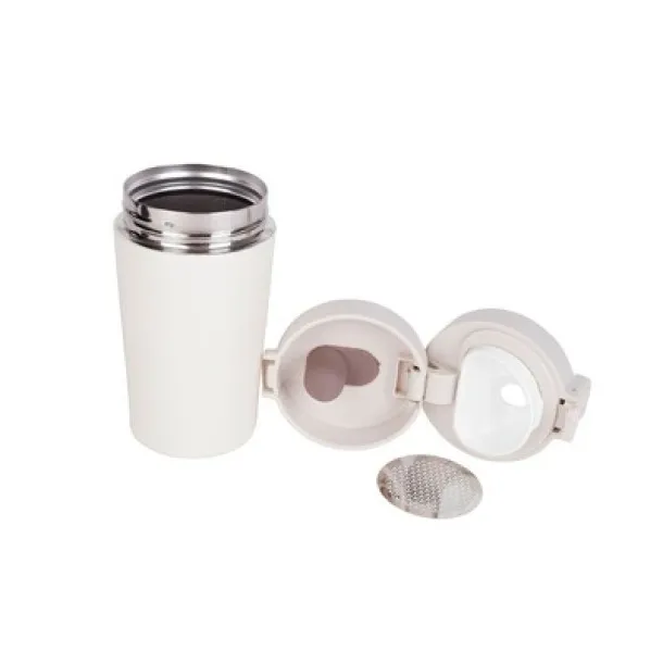  Thermo mug 280 ml with sieve stopping dregs beige