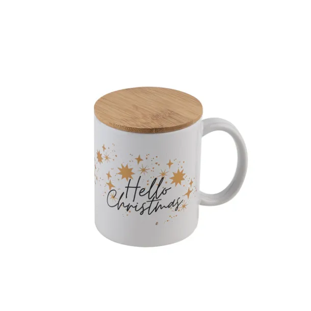 HELLO CHRISTMAS ceramic mug White