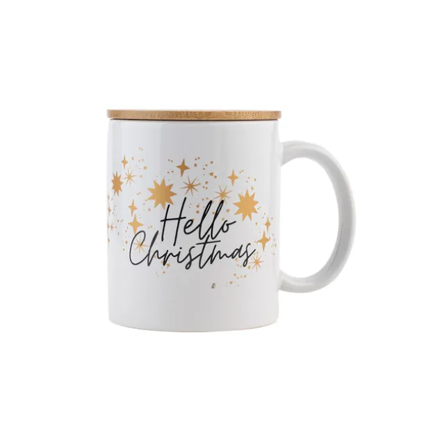 HELLO CHRISTMAS ceramic mug White