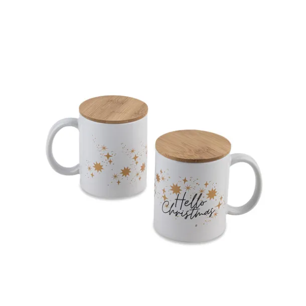 HELLO CHRISTMAS ceramic mug White