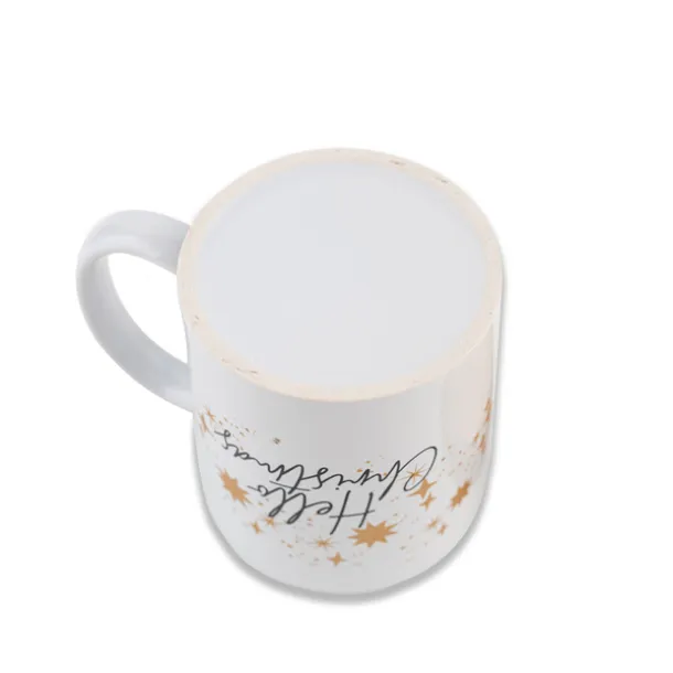 HELLO CHRISTMAS ceramic mug White