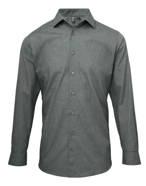 MEN'S CROSS-DYE ROLL SLEEVE POPLIN BAR SHIRT - Premier Full Grey
