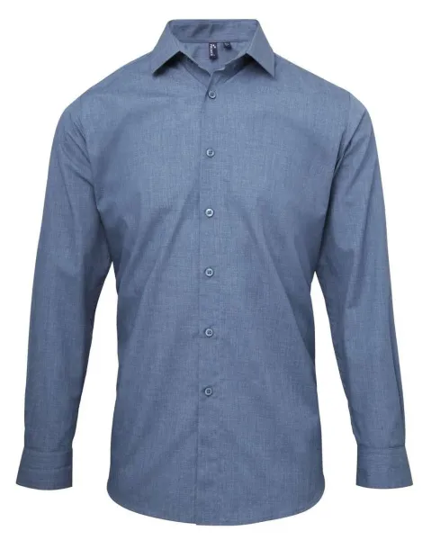  MEN'S CROSS-DYE ROLL SLEEVE POPLIN BAR SHIRT - Premier Indigo Denim