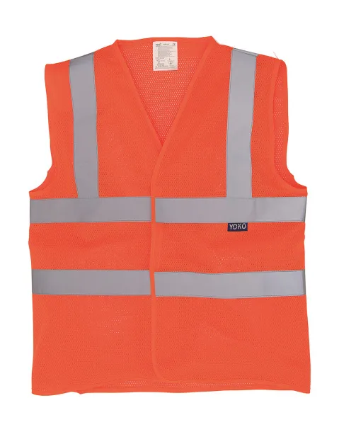  Fluo Open Mesh Waistcoat - Yoko Fluo Orange