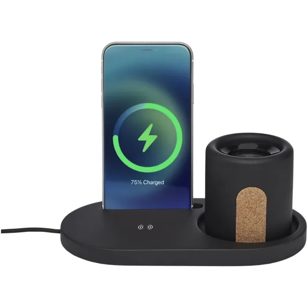 Klip 5W wireless charging desk organizer - Avenue Solid black