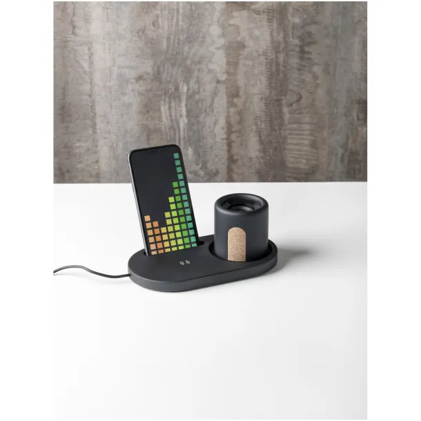 Klip 5W wireless charging desk organizer - Avenue Solid black