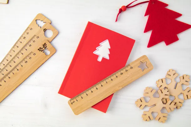 Lopsmarka bamboo ruler, Christmas tree Natural