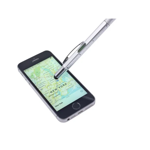  Multifunctional ball pen, touch pen, ruler, spirit level Srebrna