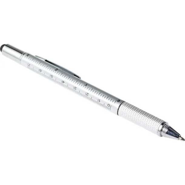  Multifunctional ball pen, touch pen, ruler, spirit level Srebrna