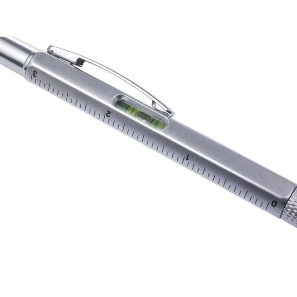  Multifunctional ball pen, touch pen, ruler, spirit level Srebrna