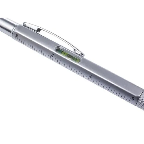  Multifunctional ball pen, touch pen, ruler, spirit level Srebrna