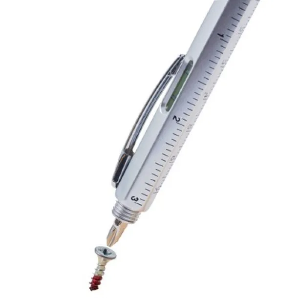  Multifunctional ball pen, touch pen, ruler, spirit level Srebrna