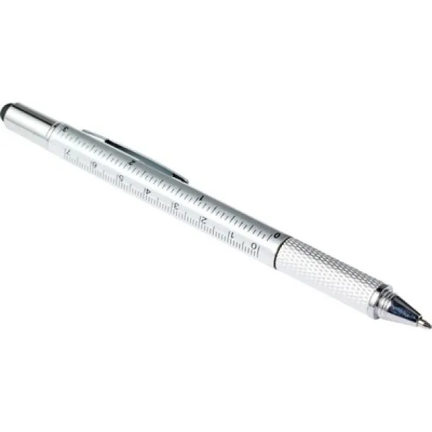  Multifunctional ball pen, touch pen, ruler, spirit level Srebrna
