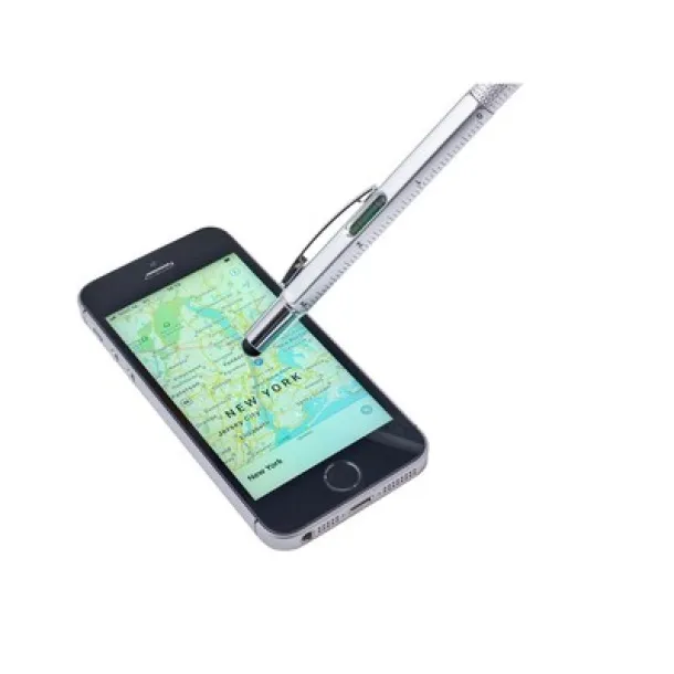  Multifunctional ball pen, touch pen, ruler, spirit level Srebrna
