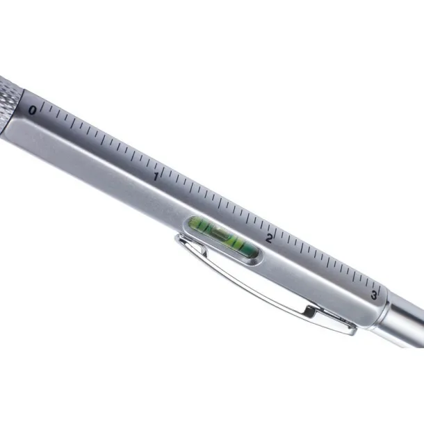  Multifunctional ball pen, touch pen, ruler, spirit level Srebrna