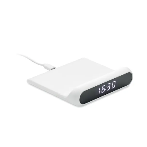 MASSITU Wireless charger and LED clock White
