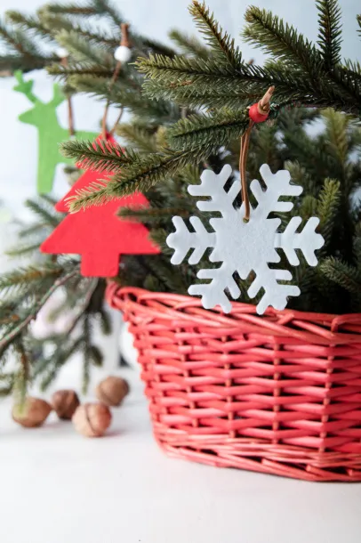 Fantasy Christmas tree ornament, snowflake White