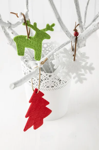 Yamra Christmas tree ornament, snowflake Red