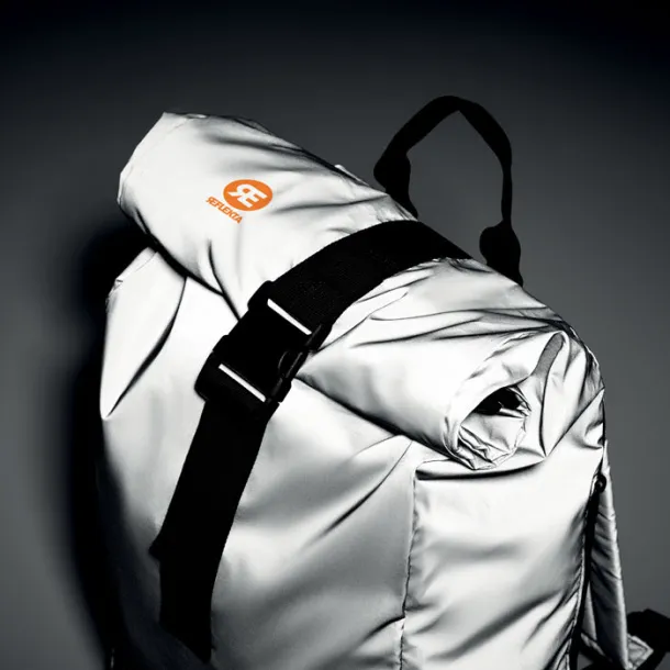 BRIGHT ROLLPACK Reflective Rolltop backpack Matt Silver