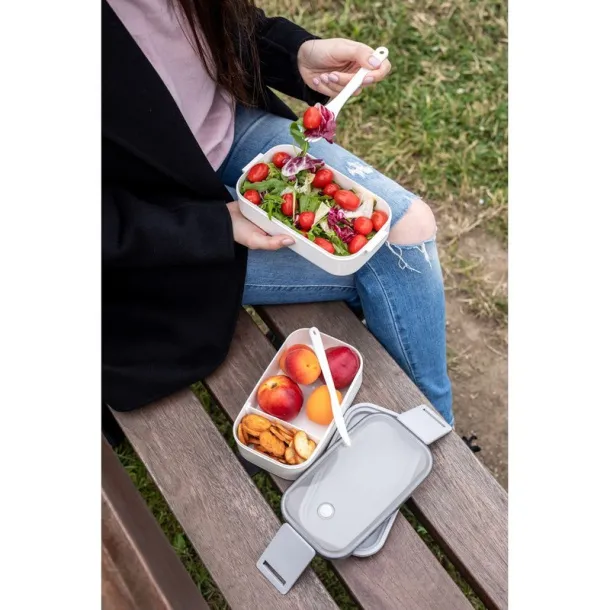  Lunch boxes 2 pcs, 2x700 ml, cutlery white