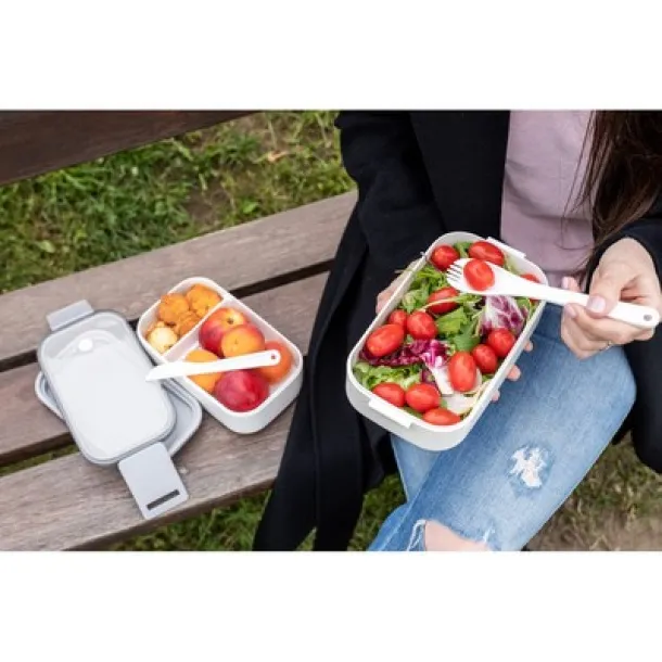  Lunch boxes 2 pcs, 2x700 ml, cutlery Bijela