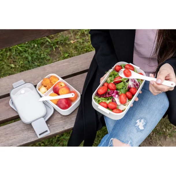  Lunch boxes 2 pcs, 2x700 ml, cutlery Bijela